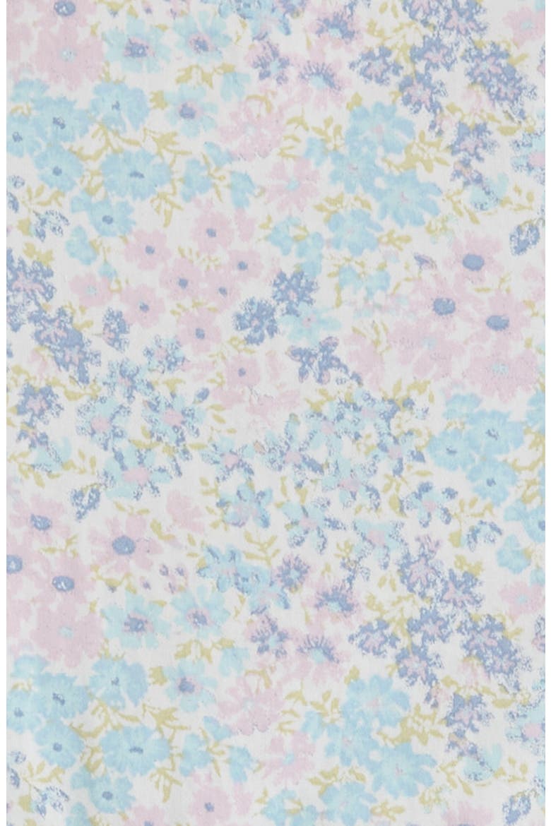 Kids' Flutter Sleeve Cotton Dress, Alternate, color, WHITE- BLUE BLOOMING MEADOW
