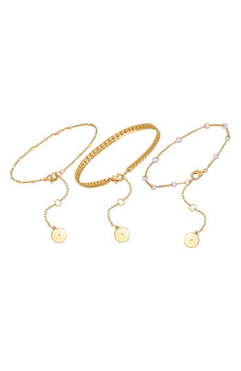 Vince Camuto Set Of 3 Chain Bracelets In Gold