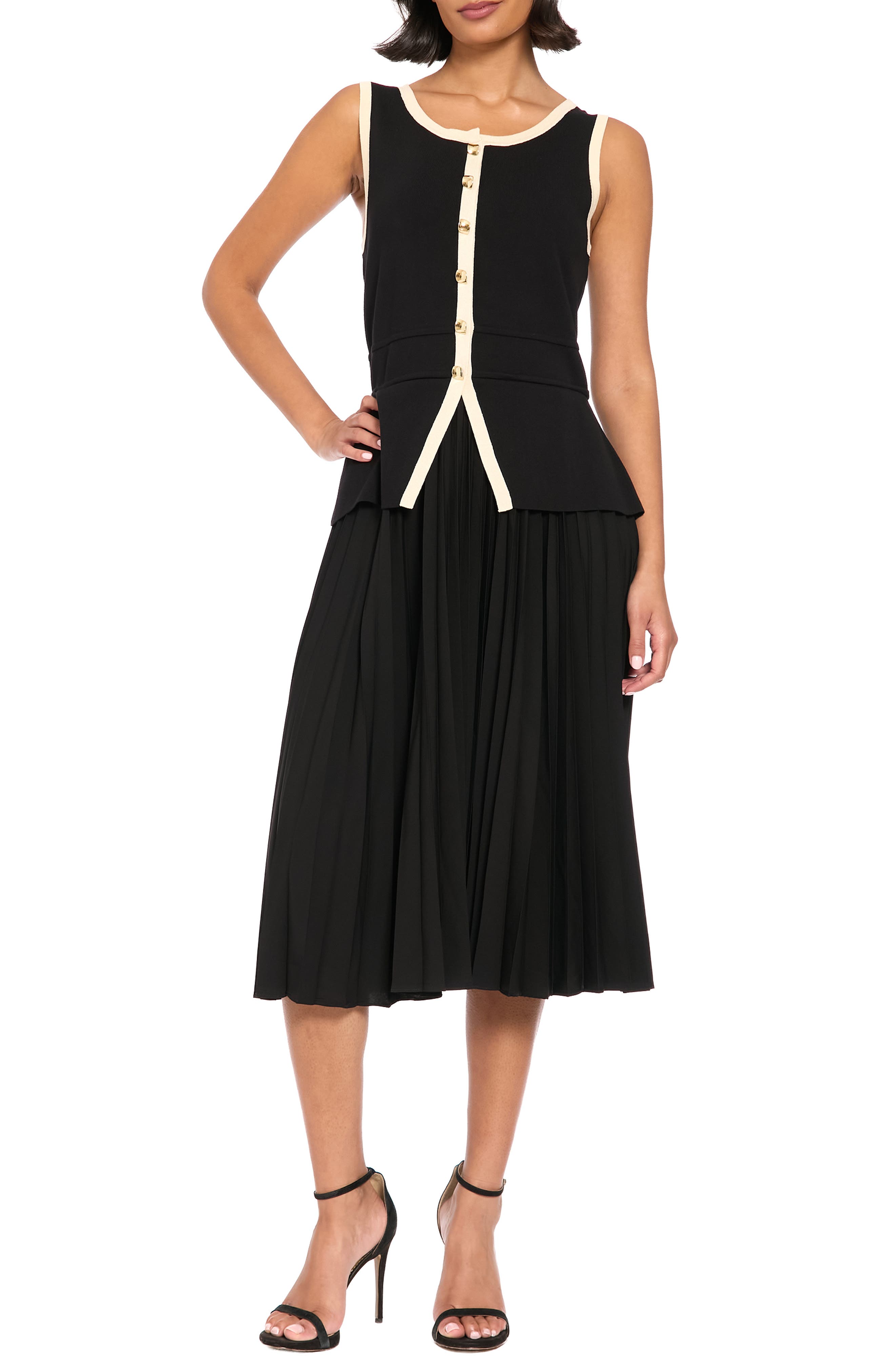 Tipped Twofer Sweater Dress