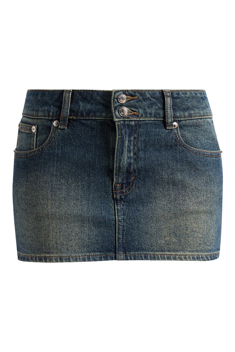 Piper Stretch Cotton Denim Miniskirt, Alternate, color, INDIGO