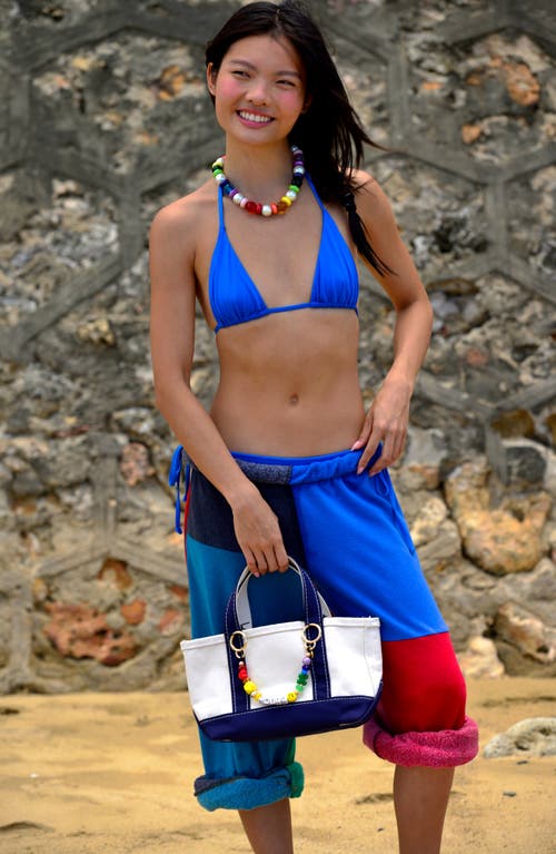 Venessa Arizaga Rainbow Town Bag/key Leash In Multi