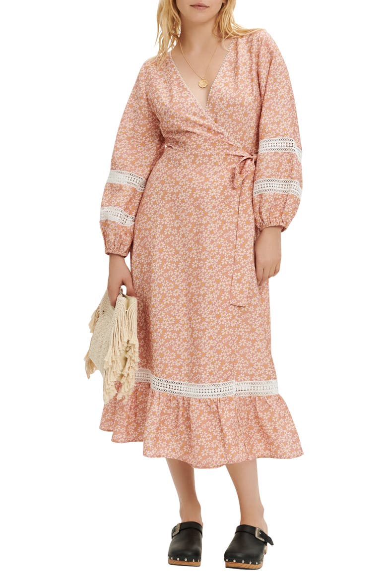 Restella Floral Long Sleeve Maxi Dress, Main, color, PINK DAISY