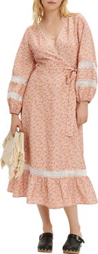 maje Restella Floral Long Sleeve Maxi Dress