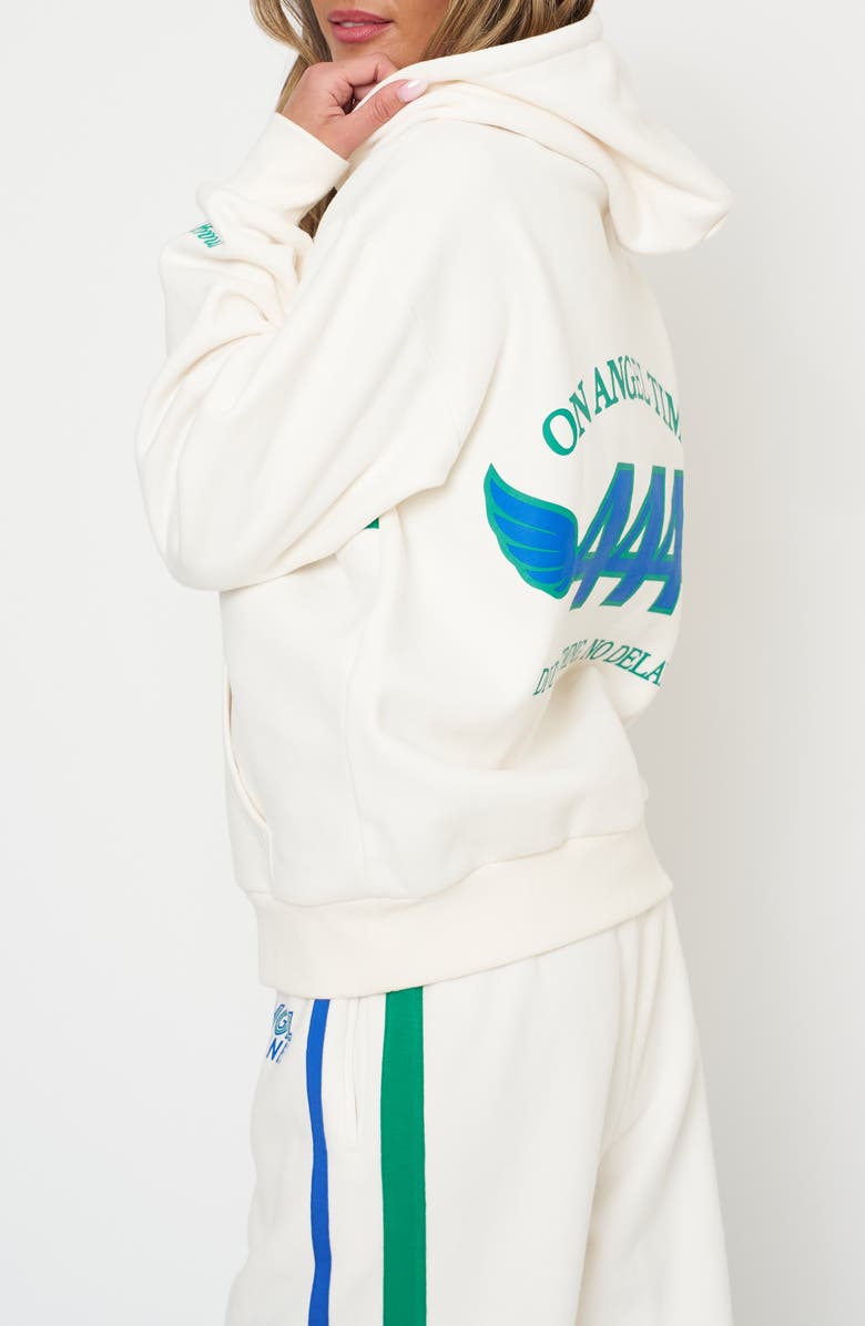 THE MAYFAIR GROUP Angel Airlines Graphic Oversize Hoodie, Alternate, color, White