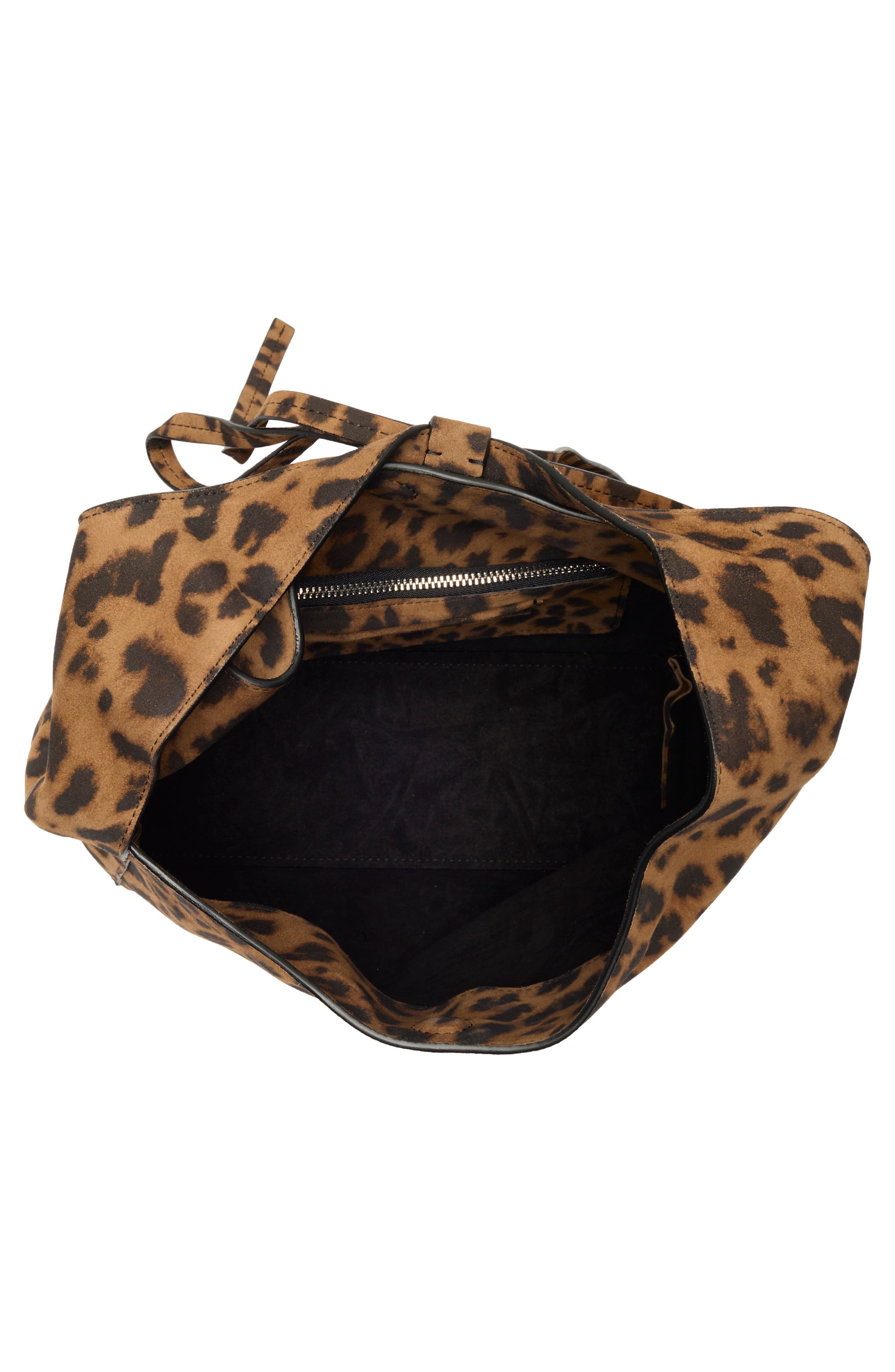 Reformation Small Vittoria Leather Tote, Alternate, color, Leopard Suede