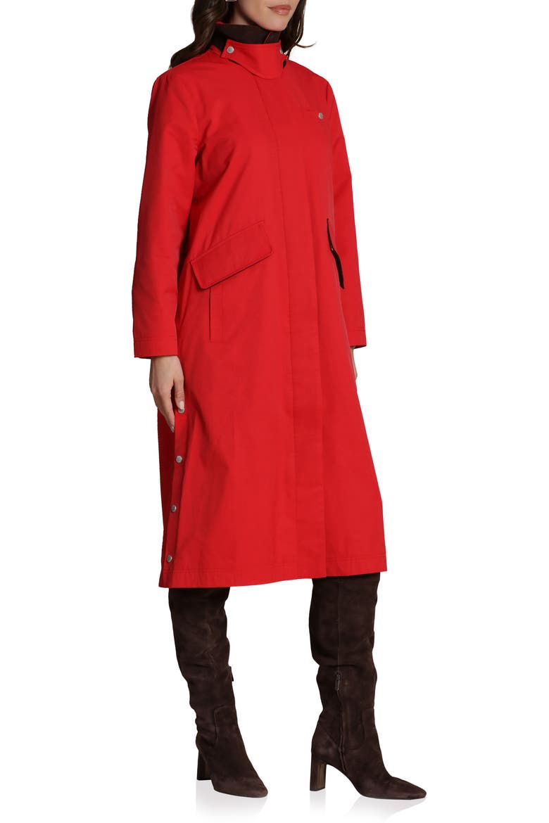 Side Snap Cotton Blend Barn Coat, Alternate, color, TOMATO