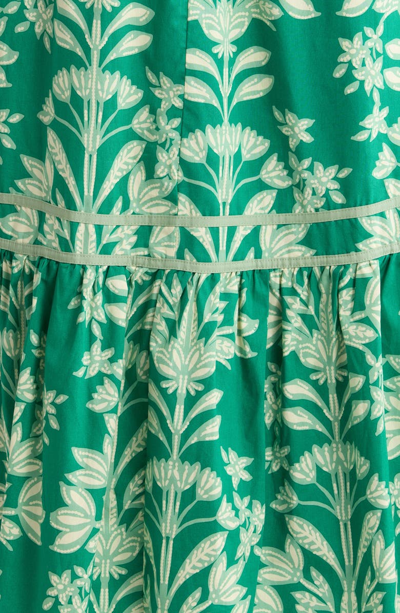 SUGARLIPS Floral Print Smocked Waist Maxi Dress, Alternate, color, Kelly-Cream