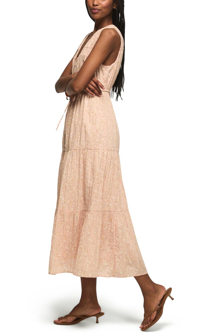 Floral Print Tiered Midi Dress, Alternate, color, BLUSH FLORAL