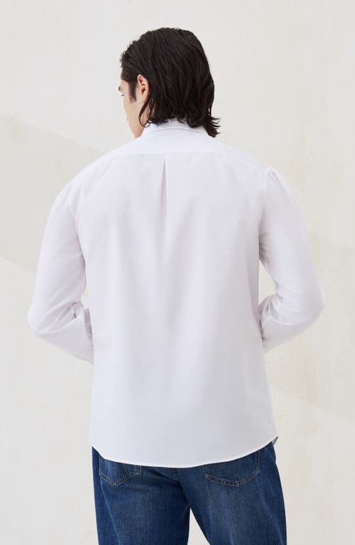 Brunello Cucinelli Men's Basic Fit Solid Sport Shirt With Button-down Collar In White