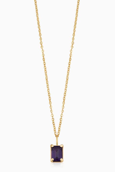 14K Gold Date Me Birthstone Pendant Necklace