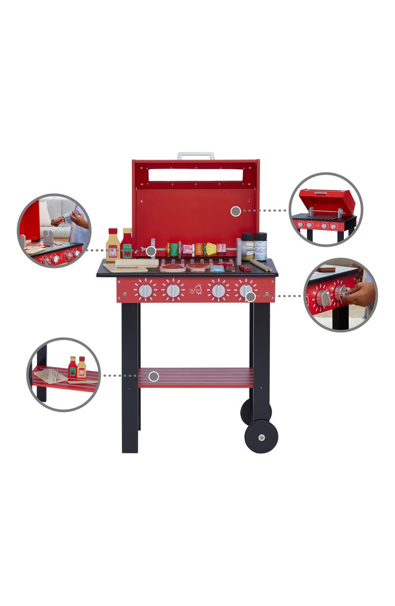 Teamson Kids Little Helper Play Grill, Alternate, color, Red