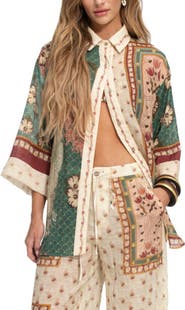 Agua Bendita Chrissy Plume Cover-Up Shirt