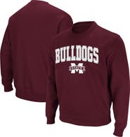 COLOSSEUM Men's Colosseum Maroon Mississippi State Bulldogs Arch & Logo Tackle Twill Pullover Sweatshirt