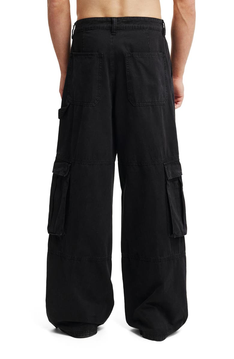 Cotton On Men's Super Baggy Cargo Pant, Alternate, color, Black
