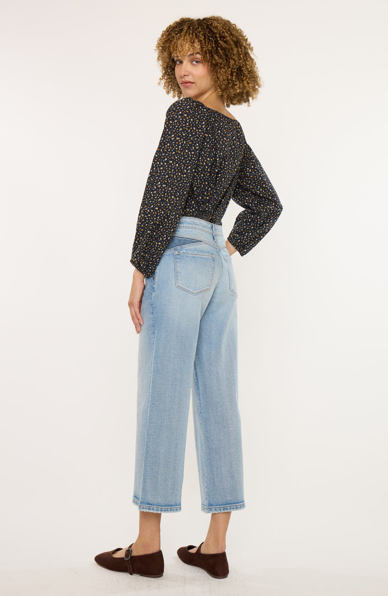 KanCan Lorinne High Rise Crop Wide Leg Jeans, Alternate, color, Medium Wash