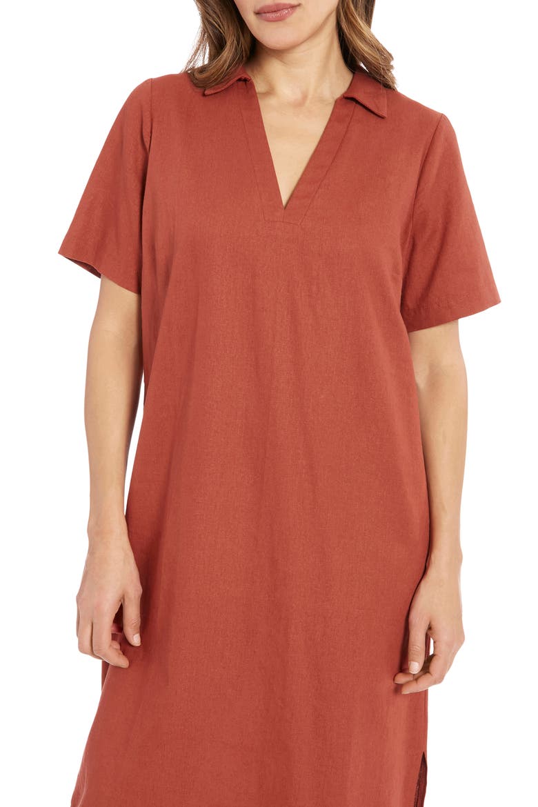 V-Neck Maxi Dress, Alternate, color, MINERAL RED