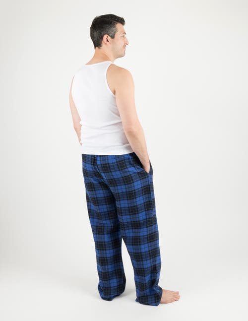 Leveret Cotton Flannel Holiday Pajama Pants In Blue