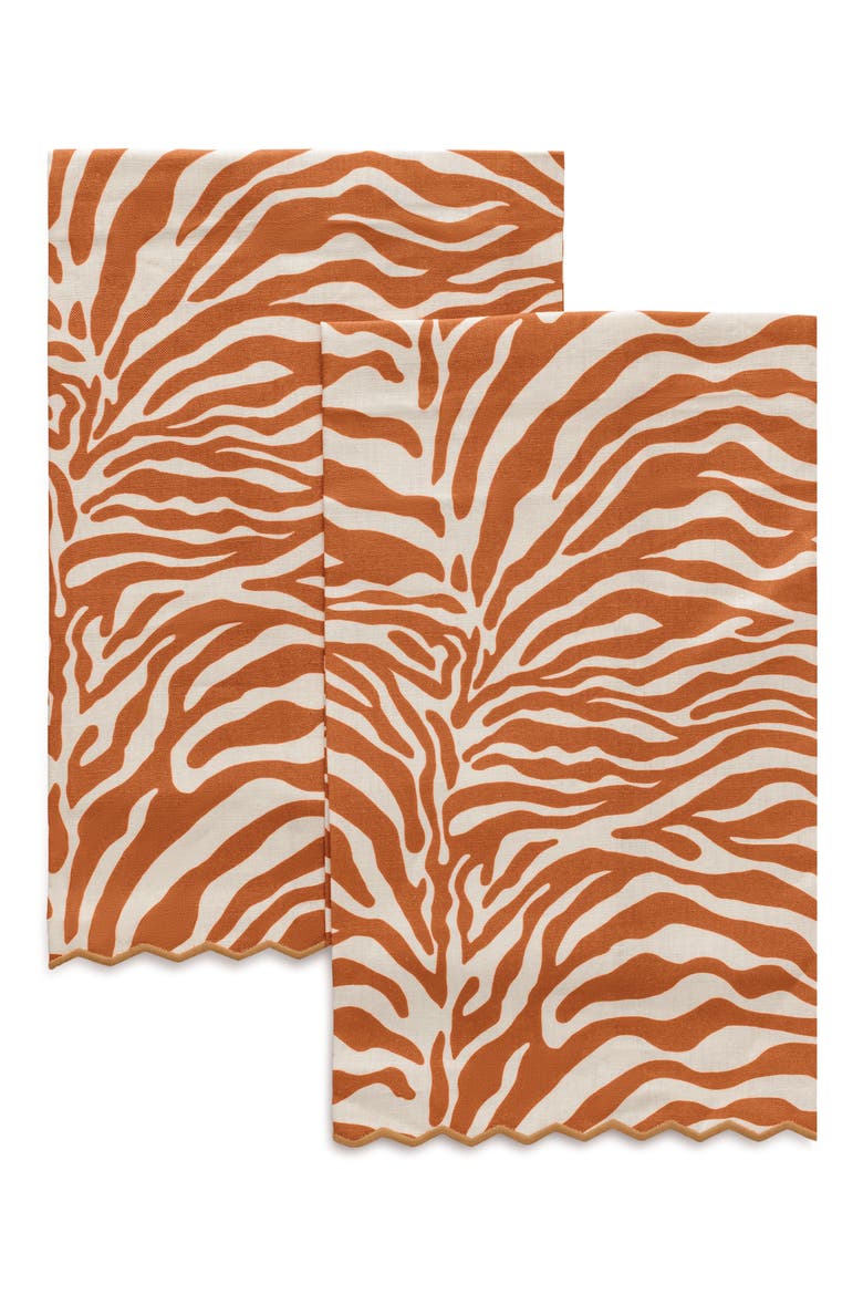 Regine Set of 2 Guest Towels, Main, color, PERSIMMON