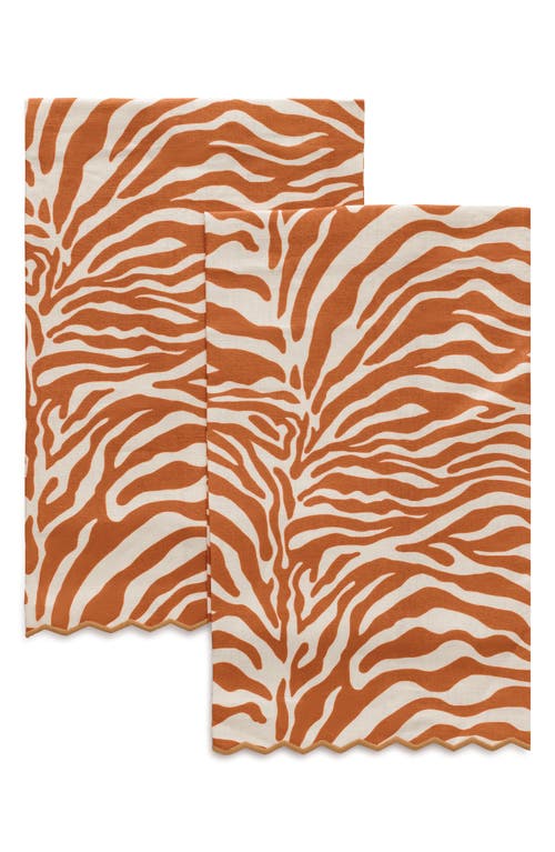 Matouk Regine Set Of 2 Guest Towels In Brown