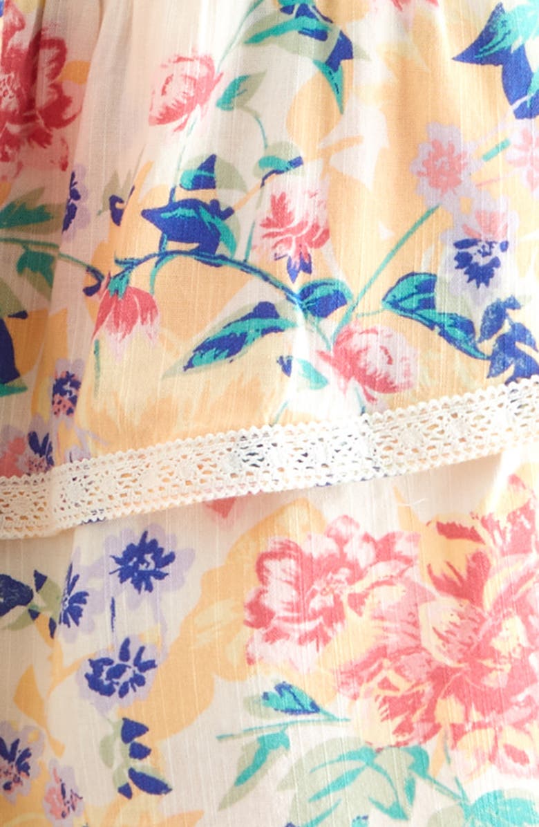 Nordstrom Kids' Lace Trim Ruffle Skort, Alternate, color, Ivory- Pink Verano Bloom
