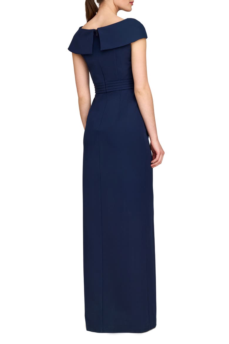Anastasia Cap Sleeve Column Gown, Alternate, color, DARK MIDNIGHT