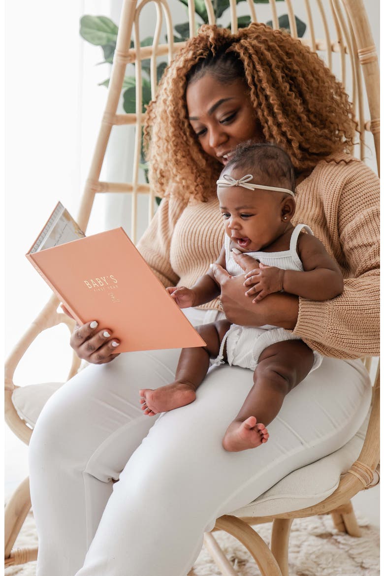 'Baby's First Year' Teddy Bear's Picnic Memory Book, Alternate, color, RUST