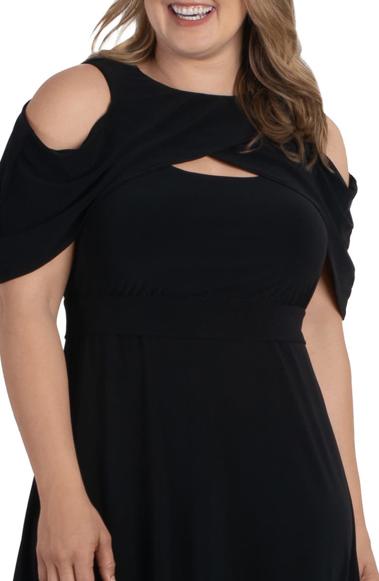 Kiyonna Daring Darcy Cold Shoulder Cutout Midi Dress, Alternate, color, 
