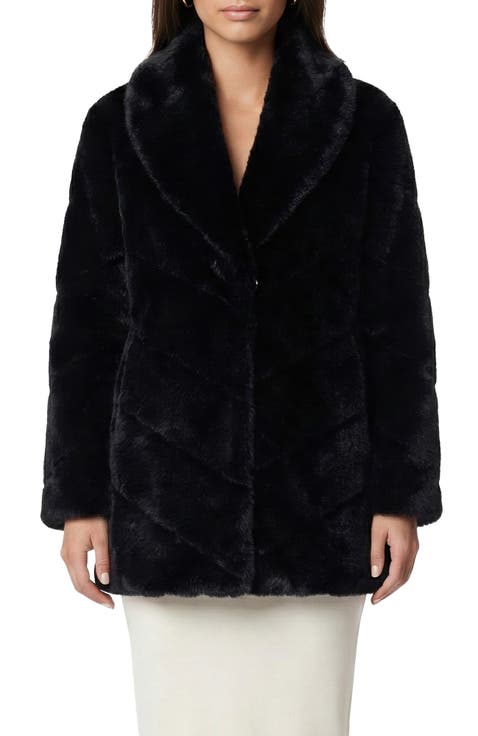 Fur-Free Mink (Faux Fur) Chevron Stroller, Shawl Collar