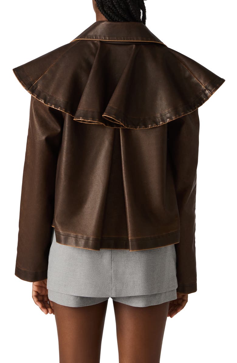 Steve Madden Vavara Faux Leather Jacket, Alternate, color, Chocolate