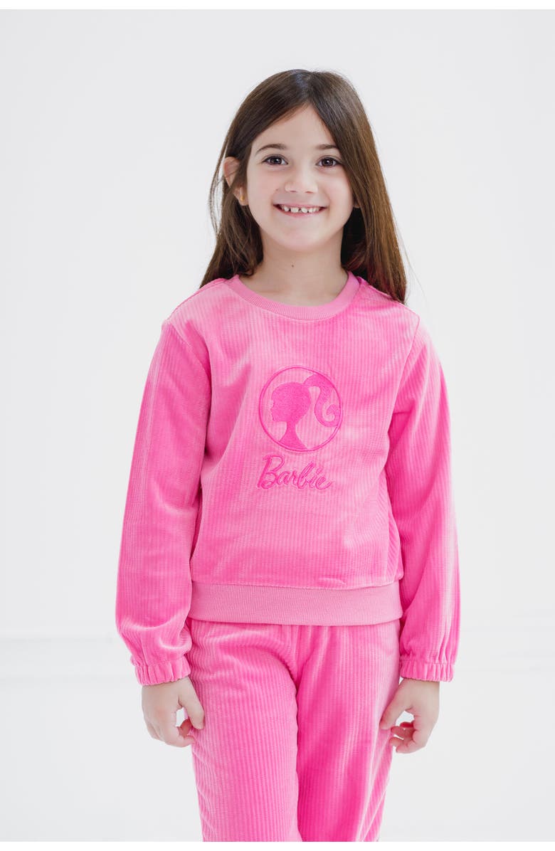 Barbie Velour Sweatshirt & Pants Set, Alternate, color, Pink