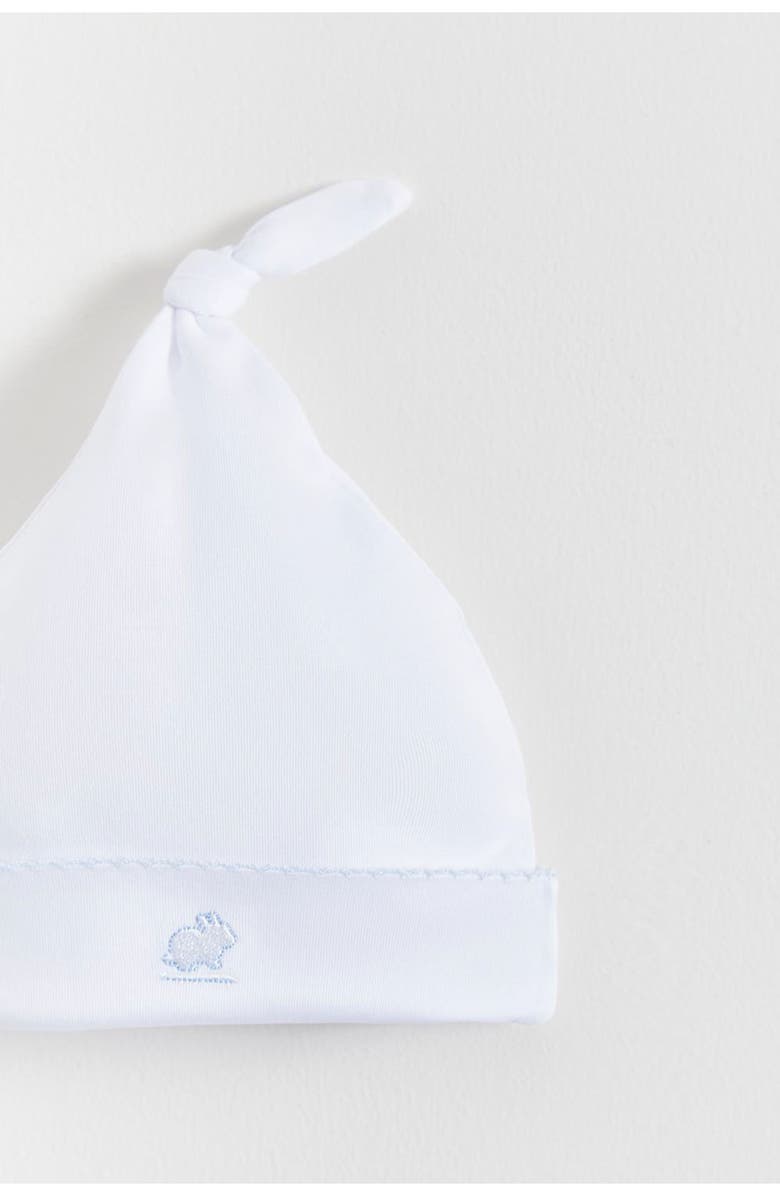 Babycottons Premium Peruvian Pima Cotton Logo Knot Beanie for Infant, Alternate, color, Blue