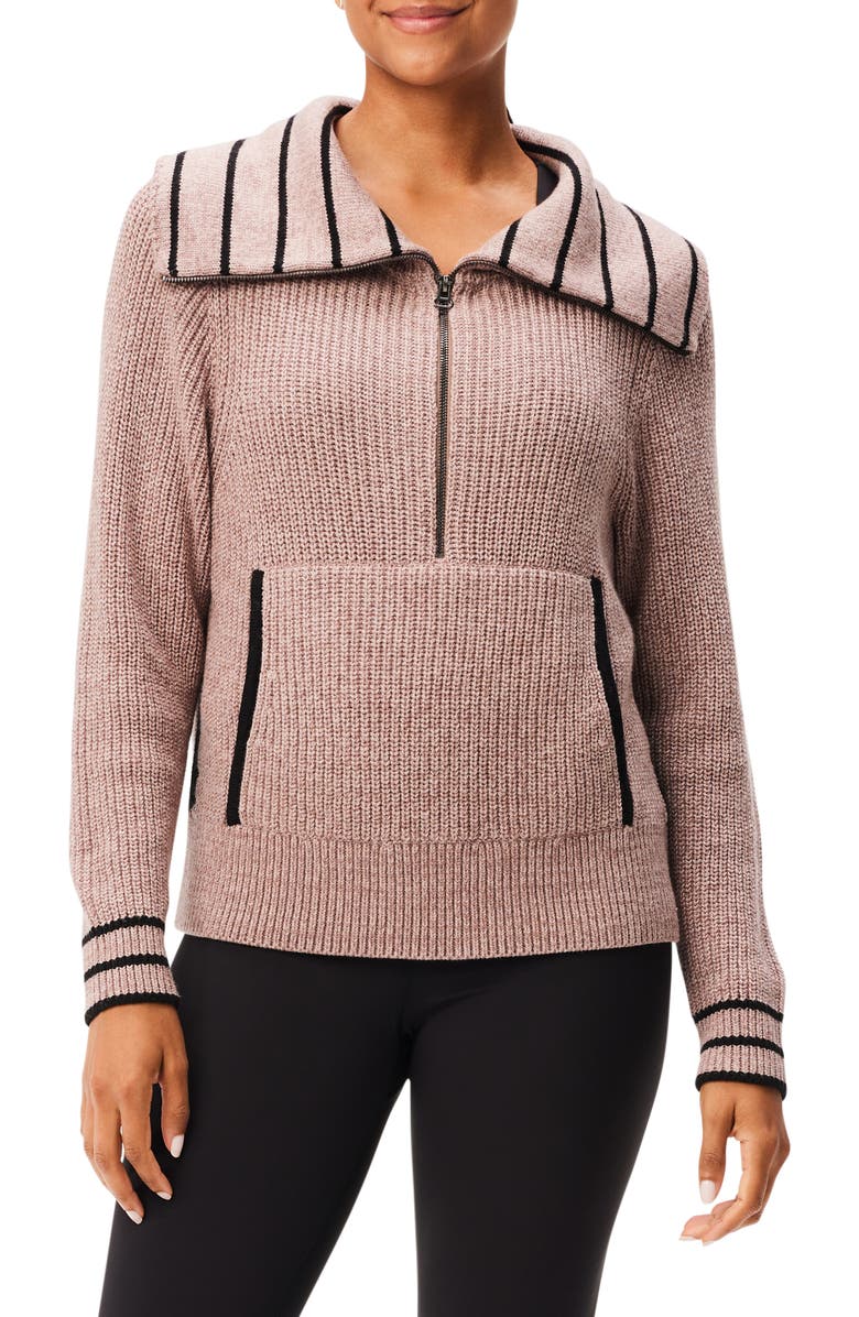 NZ ACTIVE by NIC+ZOE Stripe Detail Half Zip Sweater, Main, color, 
