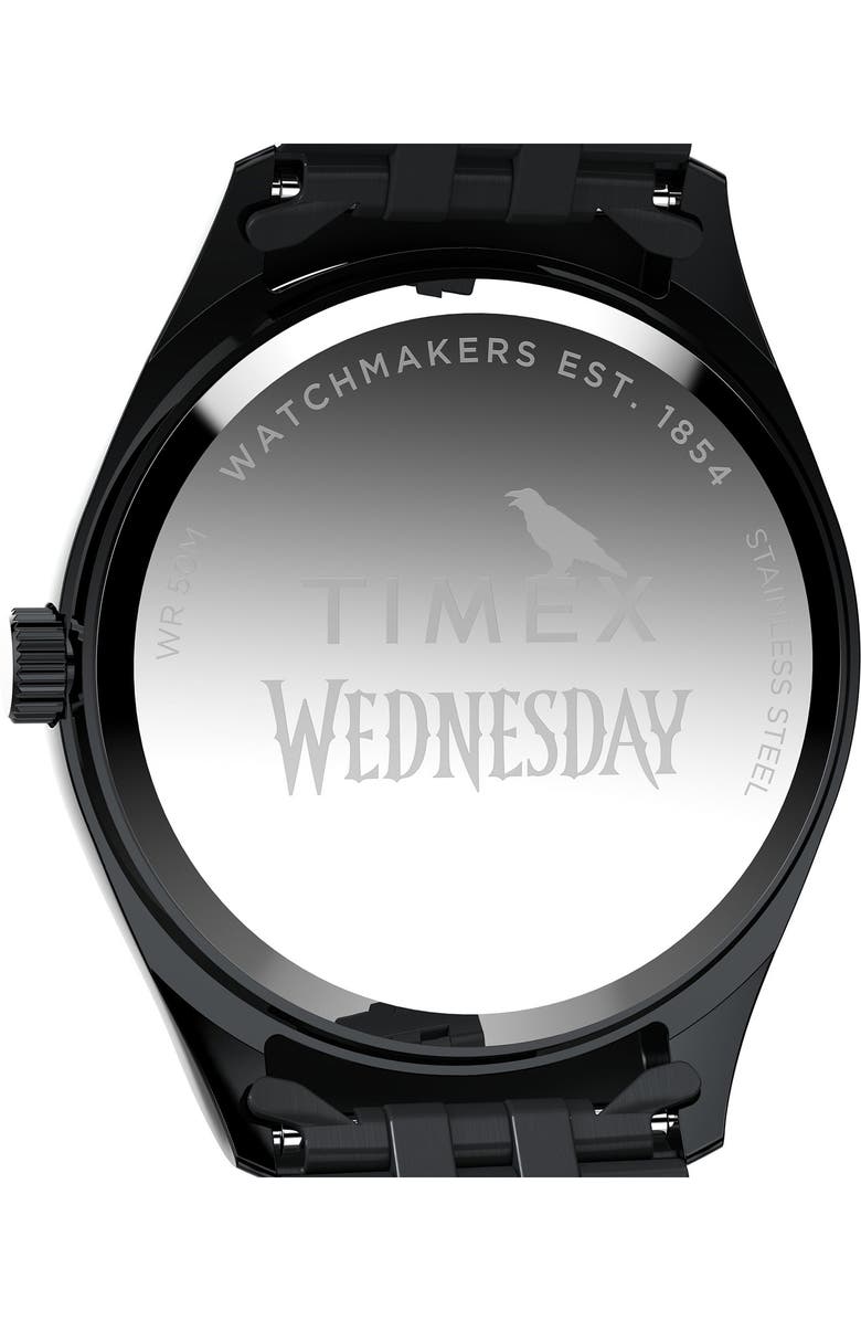 Timex<sup>®</sup> x Wednesday Legacy Bracelet Watch, 36mm, Alternate, color, Black