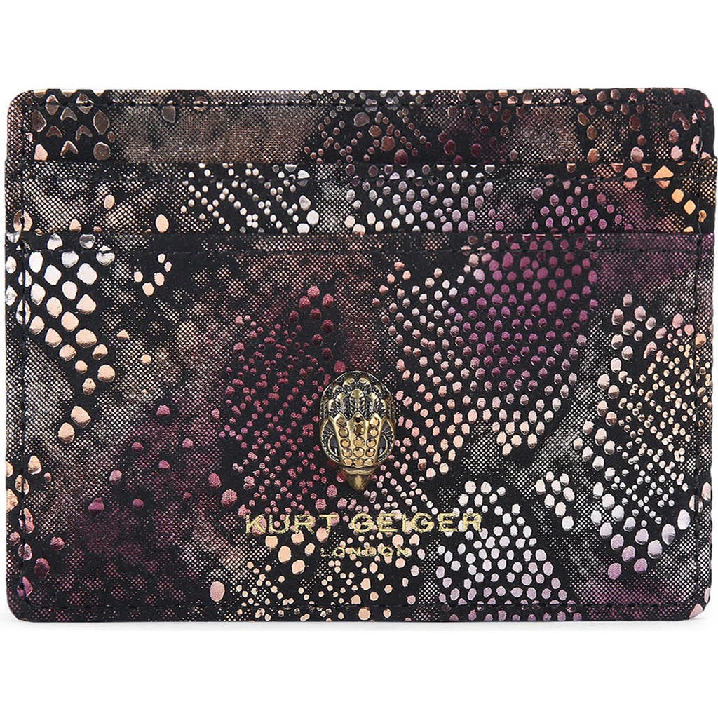 Kurt Geiger London Shoreditch Leather Card Case In Yellow