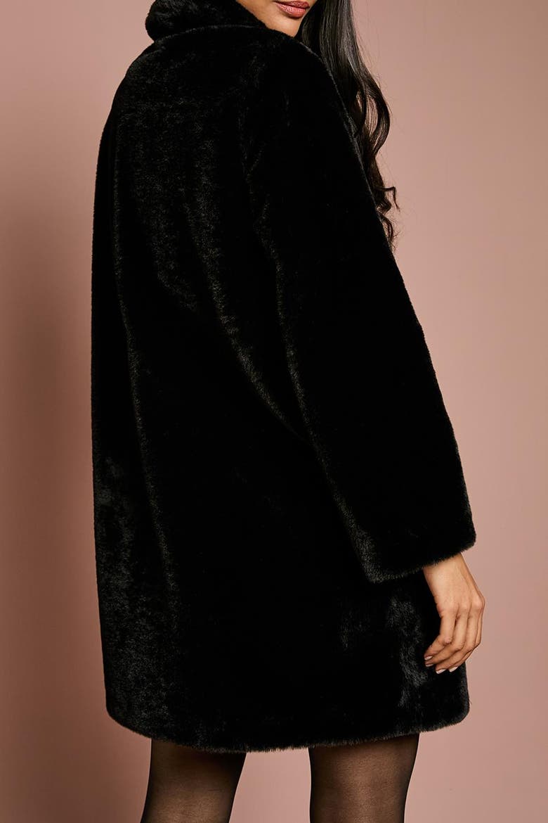 Button Through Occasion Coat, Alternate, color, Black