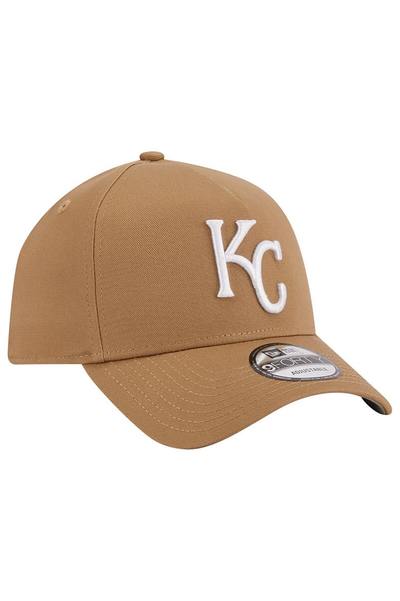 Men's New Era Khaki Kansas City Royals A-Frame 9FORTY Adjustable Hat, Alternate, color, Khaki