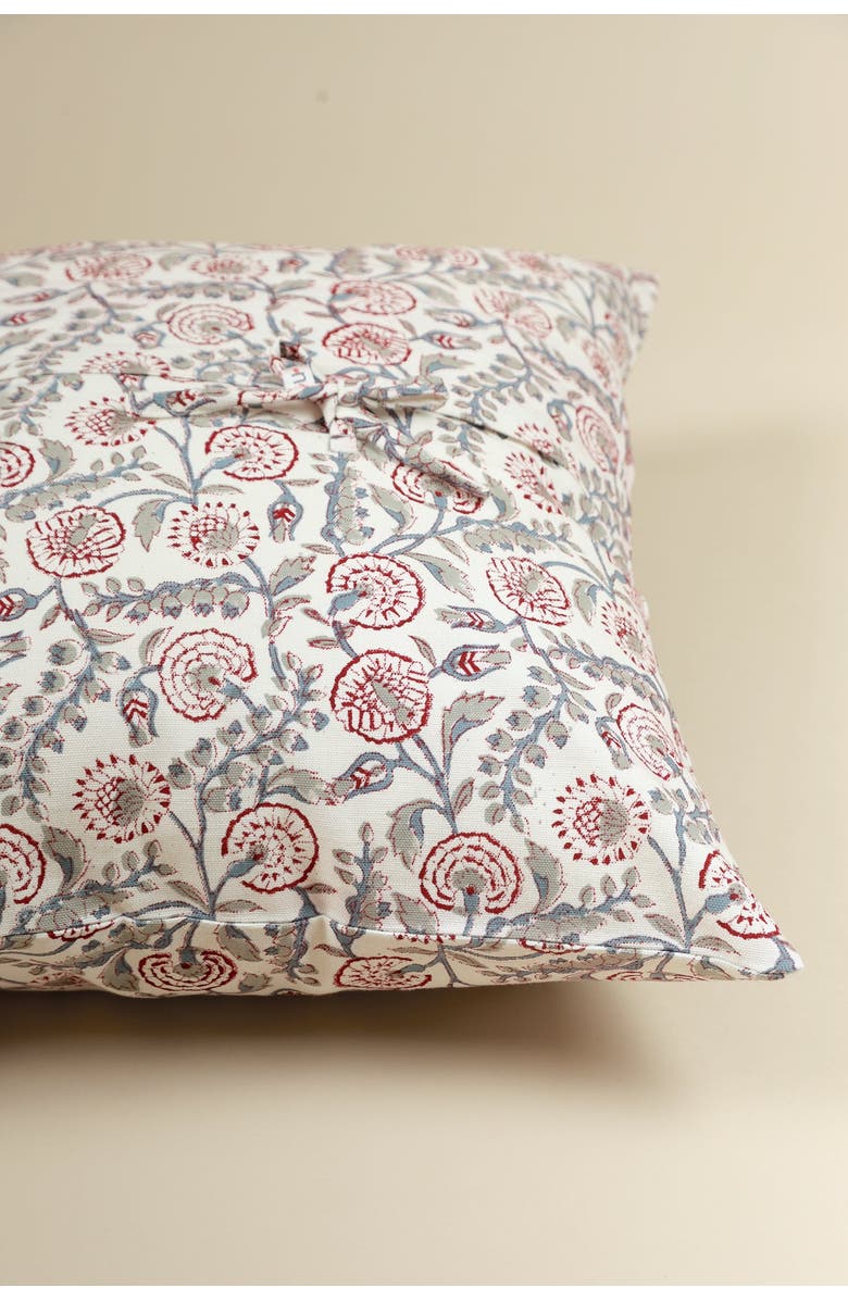 Ninéh Crimson Bloom Block Print Pillow, Alternate, color, Crimson
