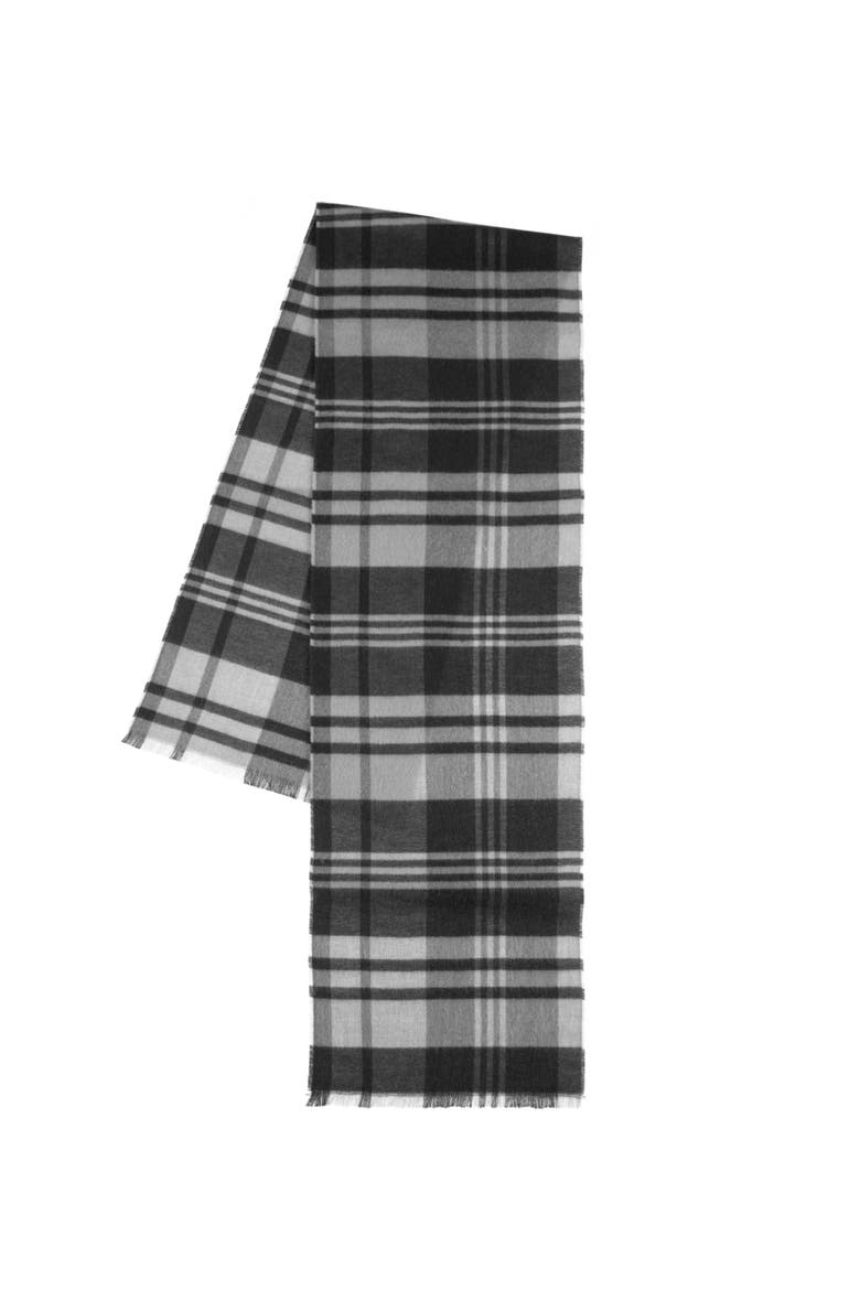Hunter Plaid Scarf, Main, color, Black/Grey