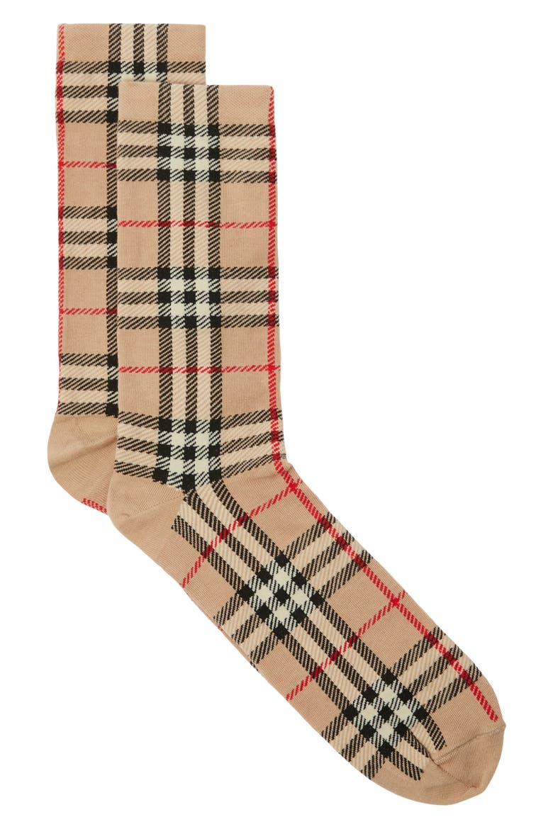 Check Socks, Alternate, color, ARCHIVE BEIGE
