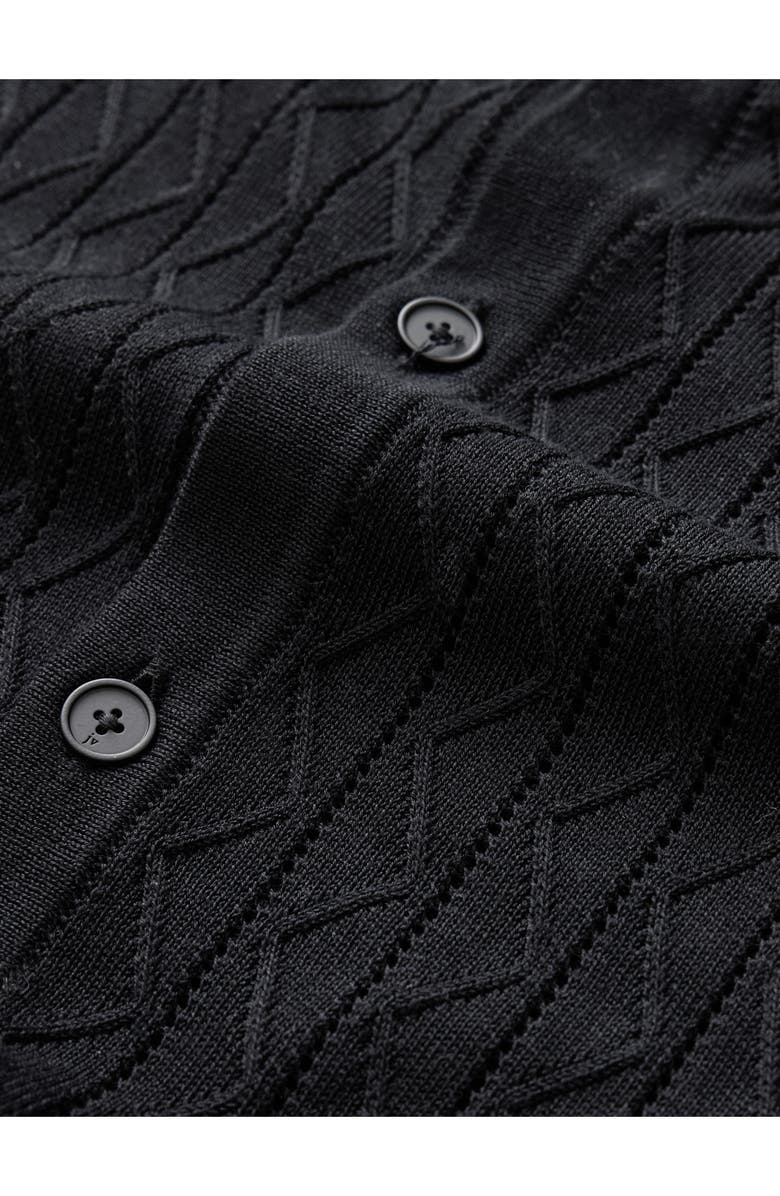 John Varvatos Moore Short Sleeve Organic Cotton Sweater, Alternate, color, Black