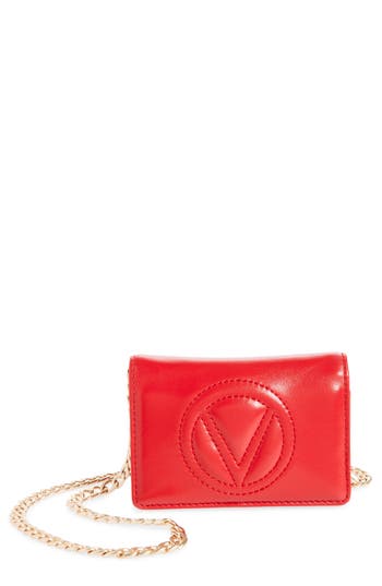 Valentino By Mario Valentino Tiny Leather Crossbody Bag In Red