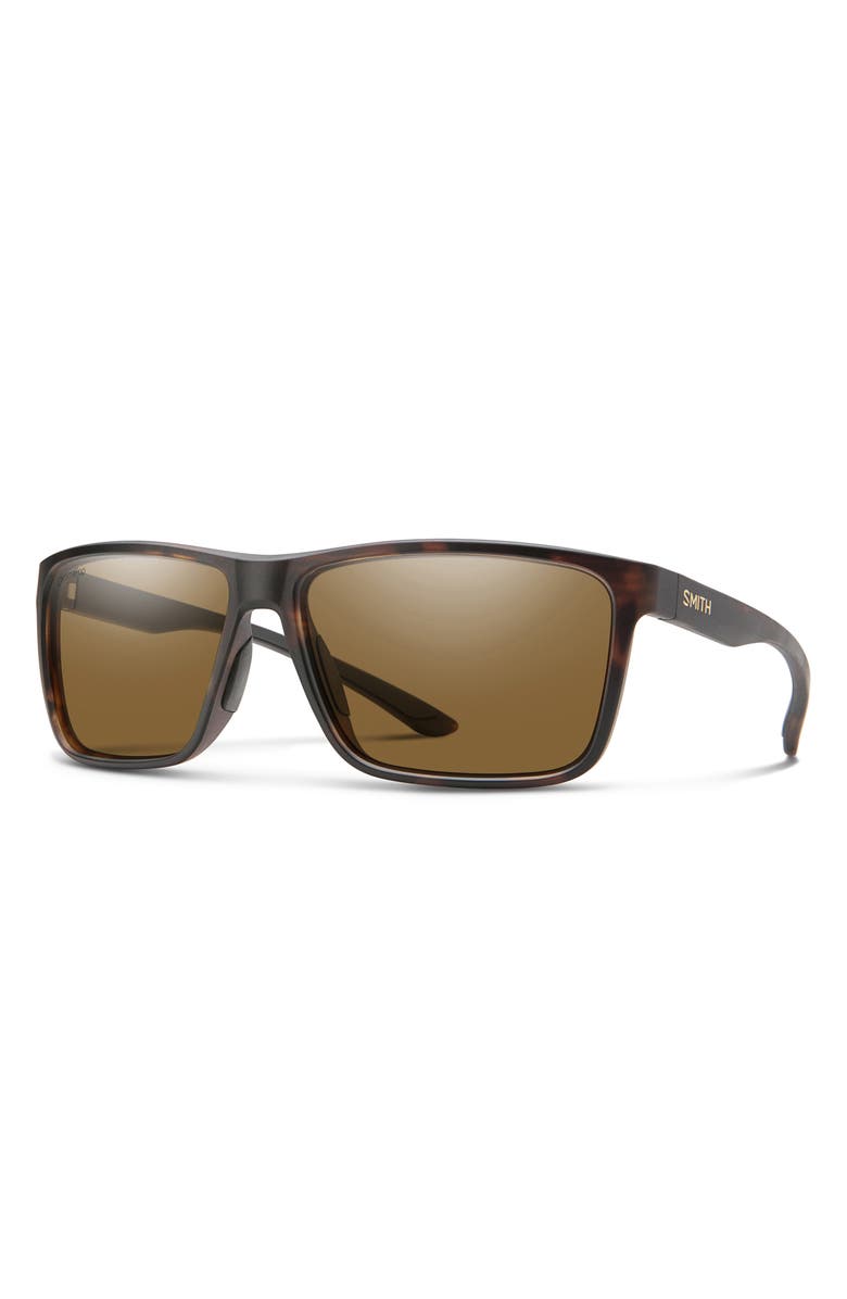 Smith Riptide 57mm ChromaPop<sup>™</sup> Polarized Sport Rectangular Sunglasses, Alternate, color, Matte Tortoise / Brown