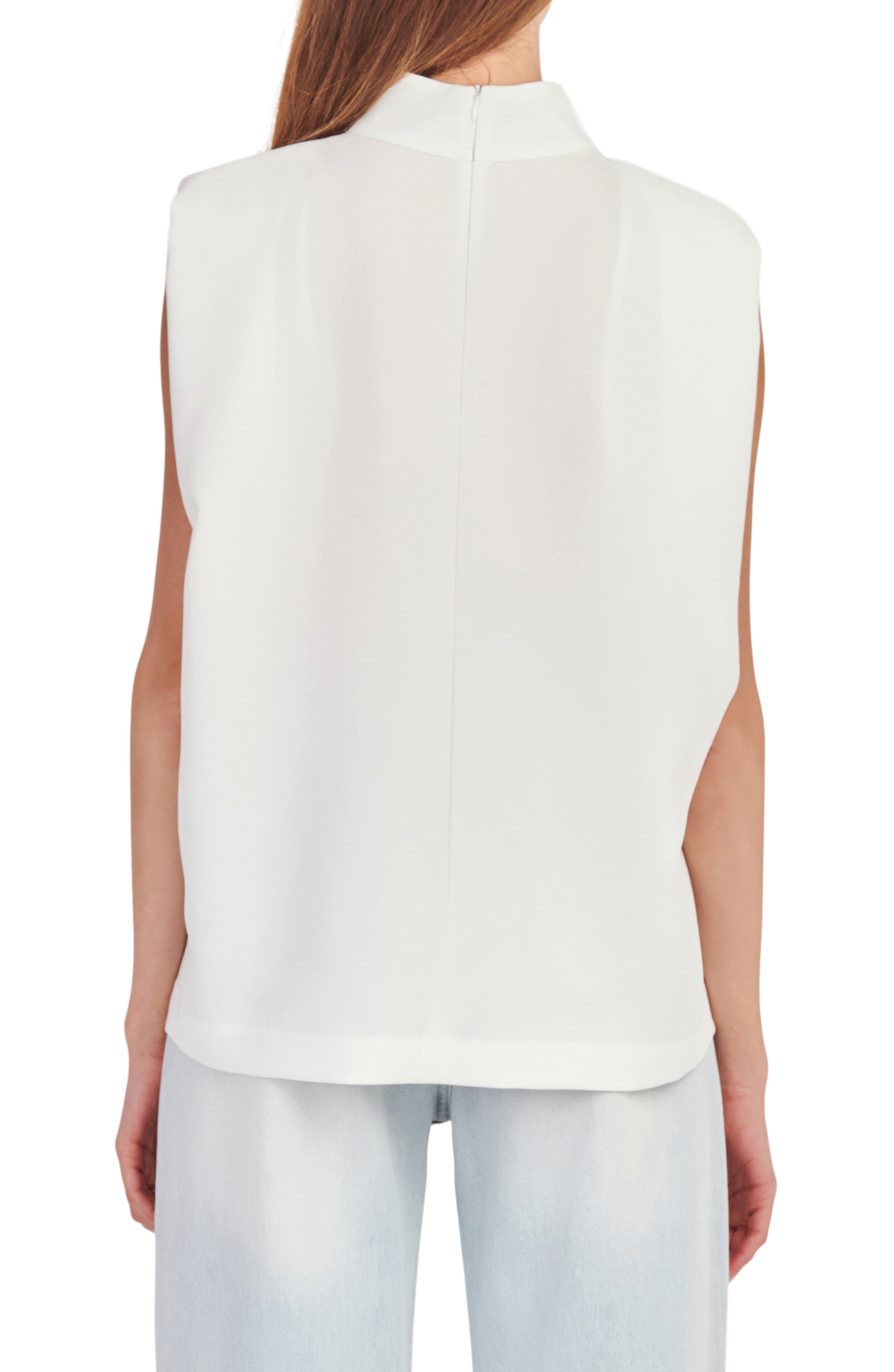 Shoulder Pad Mock Neck Top - image 2