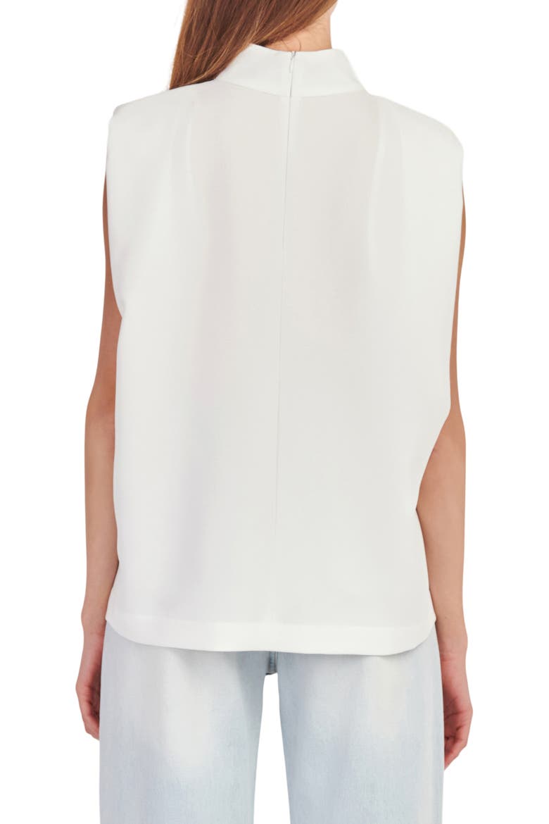 Shoulder Pad Mock Neck Top, Alternate, color, OFF WHITE