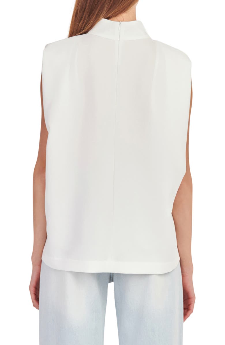 English Factory Shoulder Pad Mock Neck Top, Alternate, color, Off White
