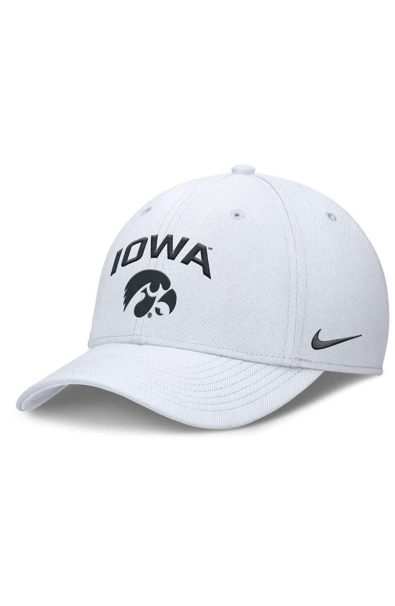 Nike Men's Nike White Iowa Hawkeyes 2025 On-Field Rise Performance Flex Hat, Main, color, 