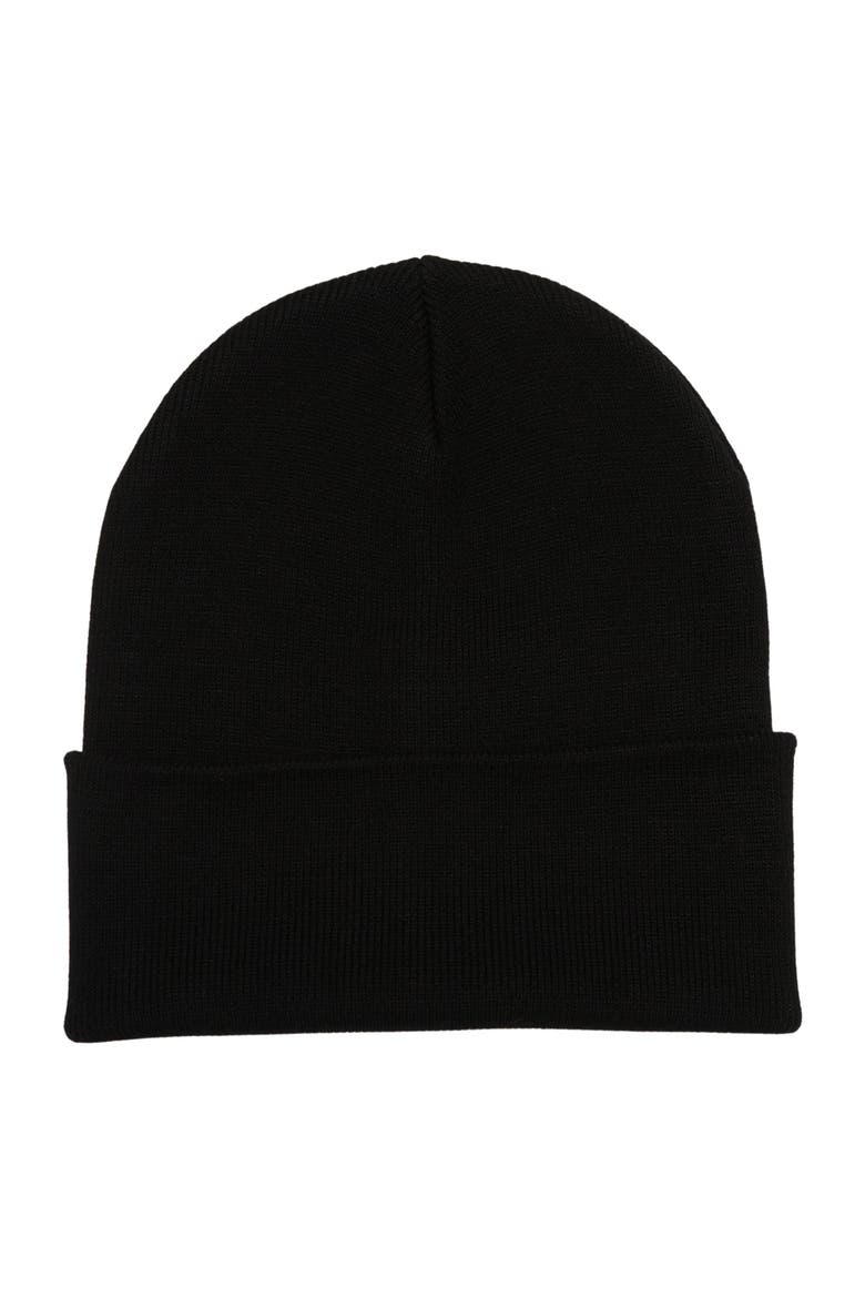 Knit Cuff Beanie, Main, color, BLACK