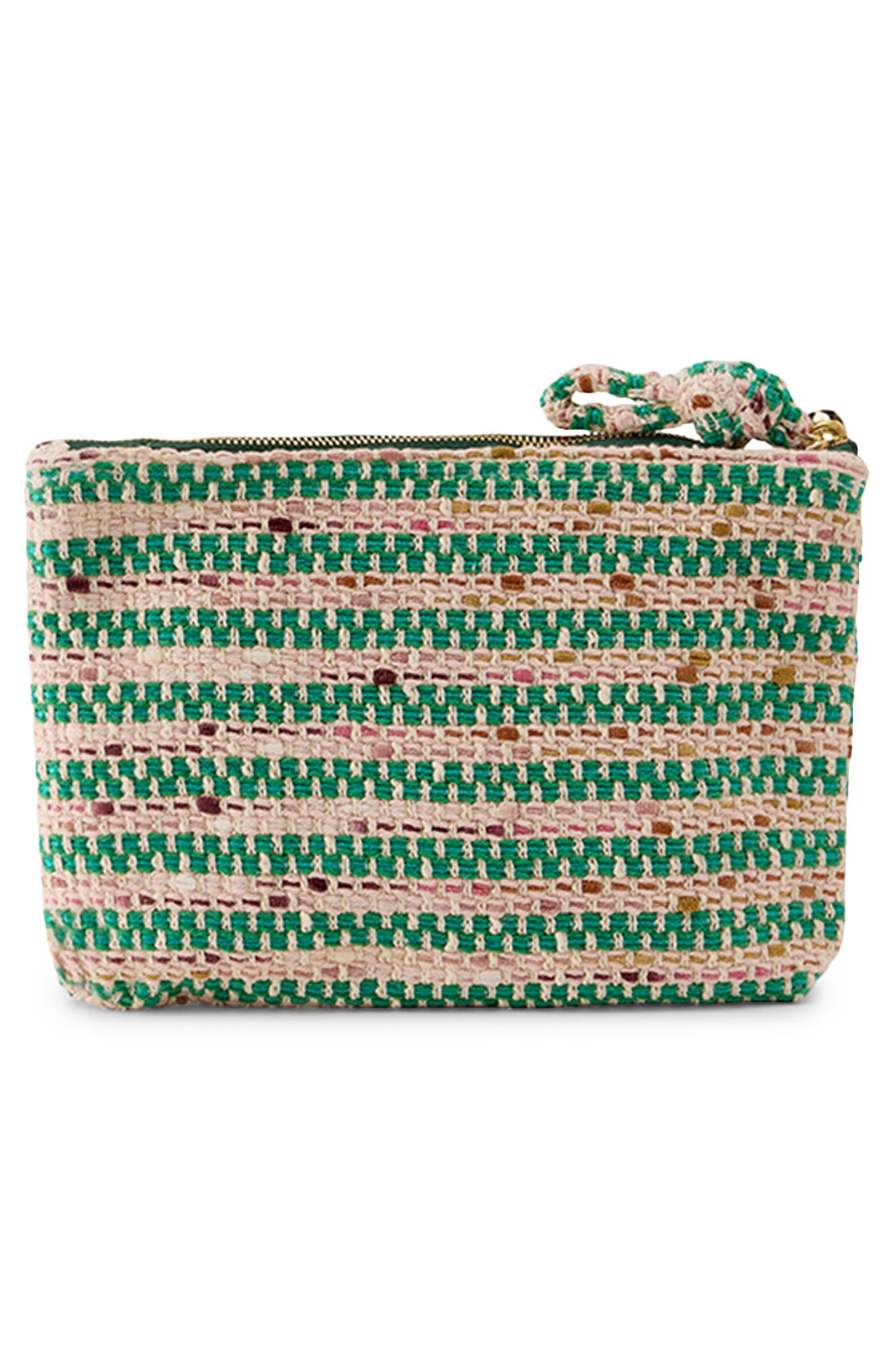 Helen Kaminski Dayani Bouclé Stripe Clutch, Alternate, color, Jade Multi