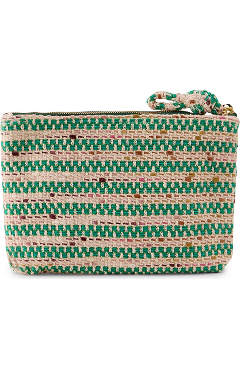 Helen Kaminski Dayani Bouclé Stripe Clutch, Alternate, color, Jade Multi