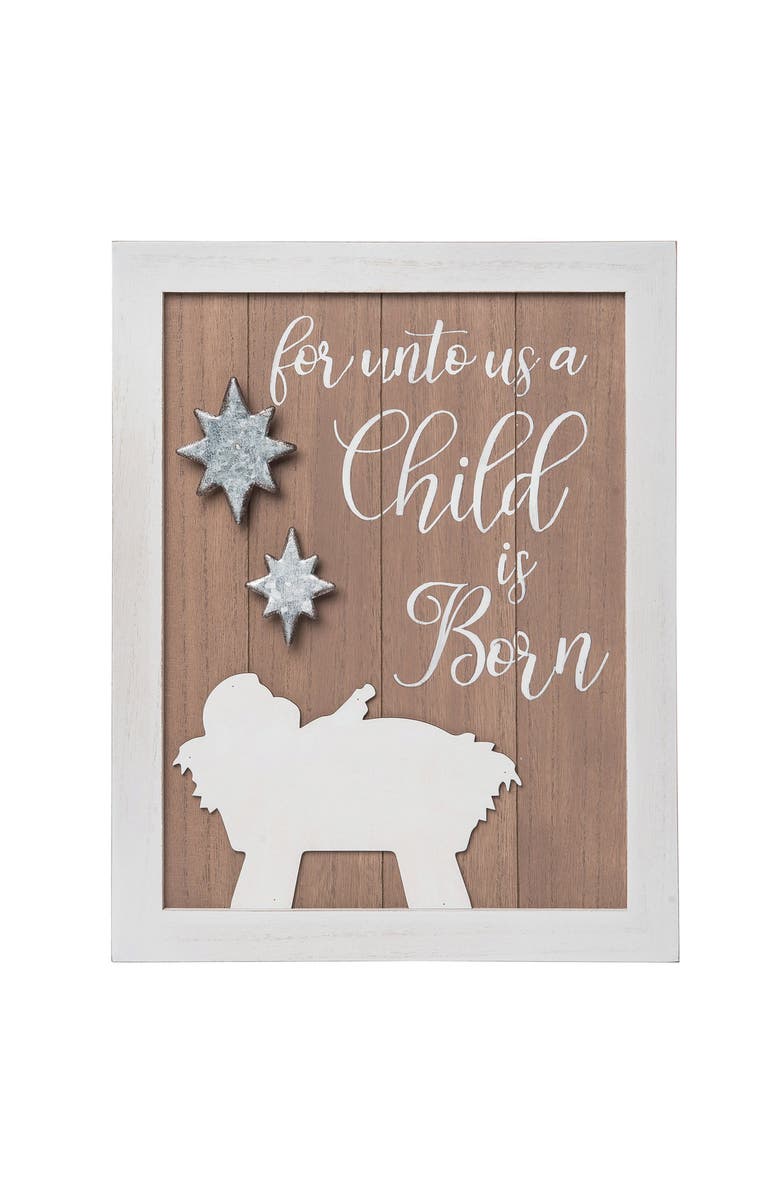 Transpac Wood Multicolored Christmas Holy Night Block Decor, Main, color, Multi